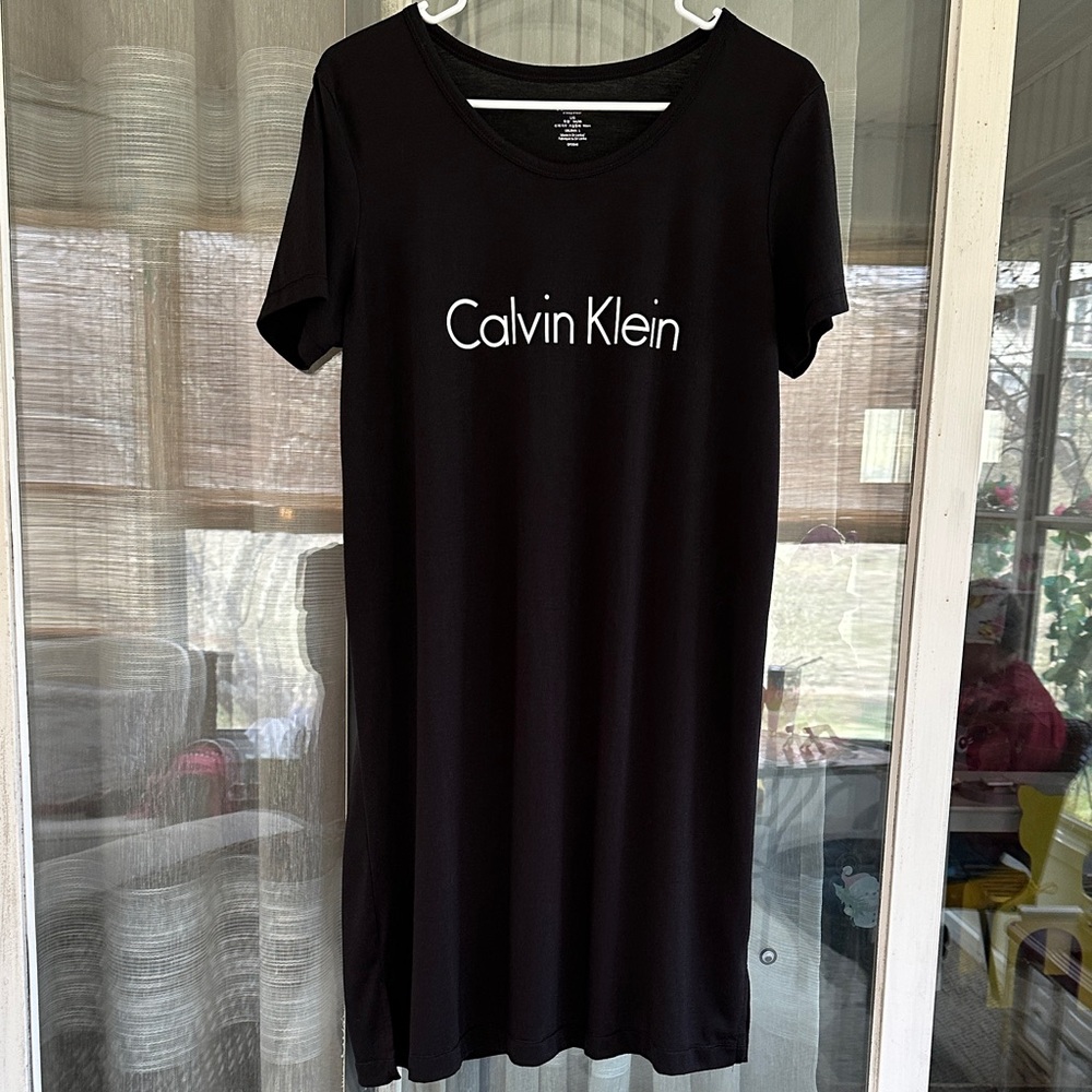 Calvin Klein Black Logo Tee Shirt Dress